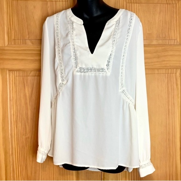 LOFT Tops - Loft ivory peasant shirt , size medium